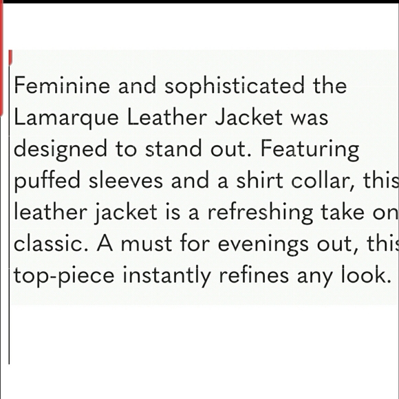 NWT LaMarque luxury white leather jacket size medium - Picture 11 of 17